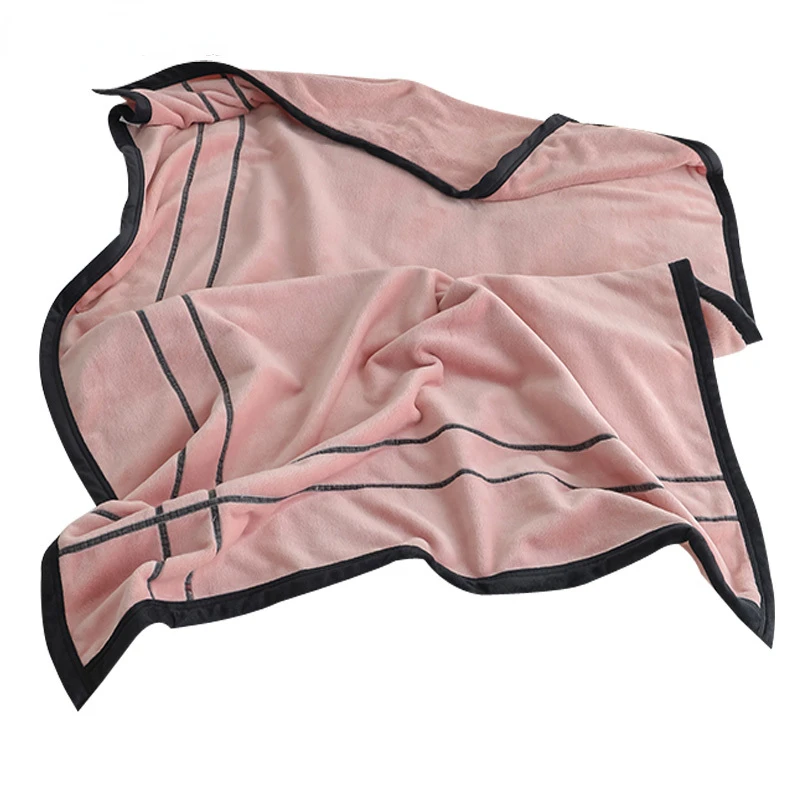 

Coral Fleece Blanket Solid Color Summer Lunch Break Air Conditioning Blanket Cover Leg Single Shawl Four Seasons Universal