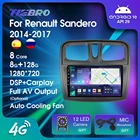 Автомагнитола Tiebro для Renault 2 Sandero Symbol 2014, 2015, 2016, 20178 ГГц + 128 ГГц, GPS-навигатор, плеер 2DIN, стереоприемник Android