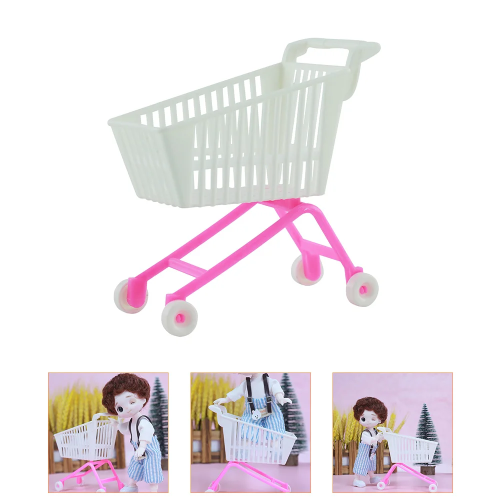 

Cart Shopping Mini Toy Basket Handcart Trolley Miniature Model Truck Mixer Cement Desktop Storage Utility Grocery Supermarket