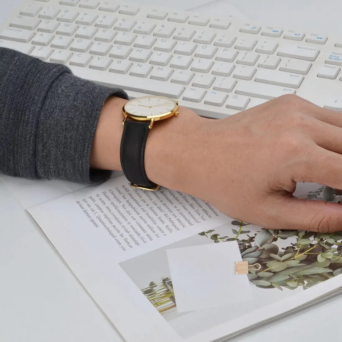 WOCCI Luxury Watchband 18mm 19mm 20mm 21mm 22mm Suede Genuine Leather Watch Strap Gold Classical Style Retro Watch Replacement