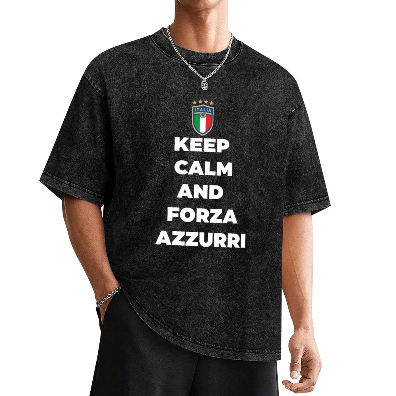 Keep Calm and Forza Azzurri итальянская футбольная футболка быстросохнущая на заказ
