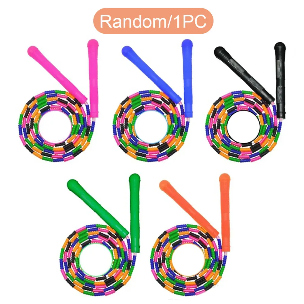 

School Colorful Indoor Outdoor Adjustable Length Non Slip Home Portable Exercise Kids Adults Skipping Rope Segmented Bead
