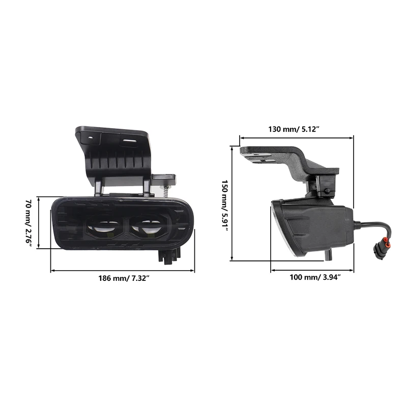 1 пара черных 12 В светодиодных автомобильных противотуманных фар переднего