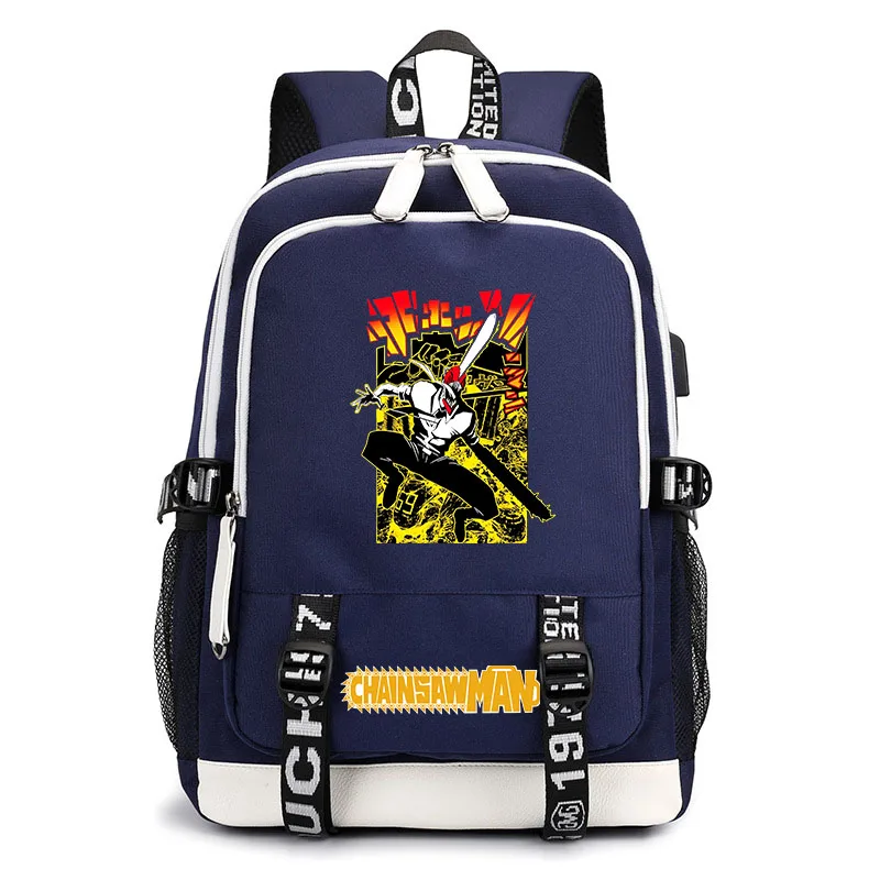 

Chainsaw Man Teenagers School Bag Animated Printing Backpack Boys Girls Backpack Kids Backpack USB Bag Casual Bag