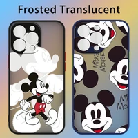 mickey mouse for apple iphone 13 12 mini 11 pro xs max xr x 8 7 6 se plus frosted translucent phone case cover