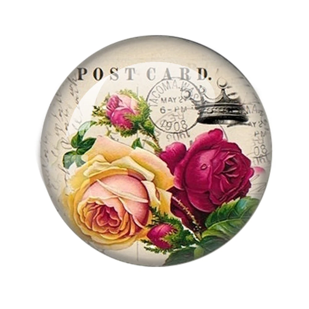 Красивые цветные цветы 10 мм/12 мм/18 мм/20 мм/25 мм круглые стеклянные кабошоны для