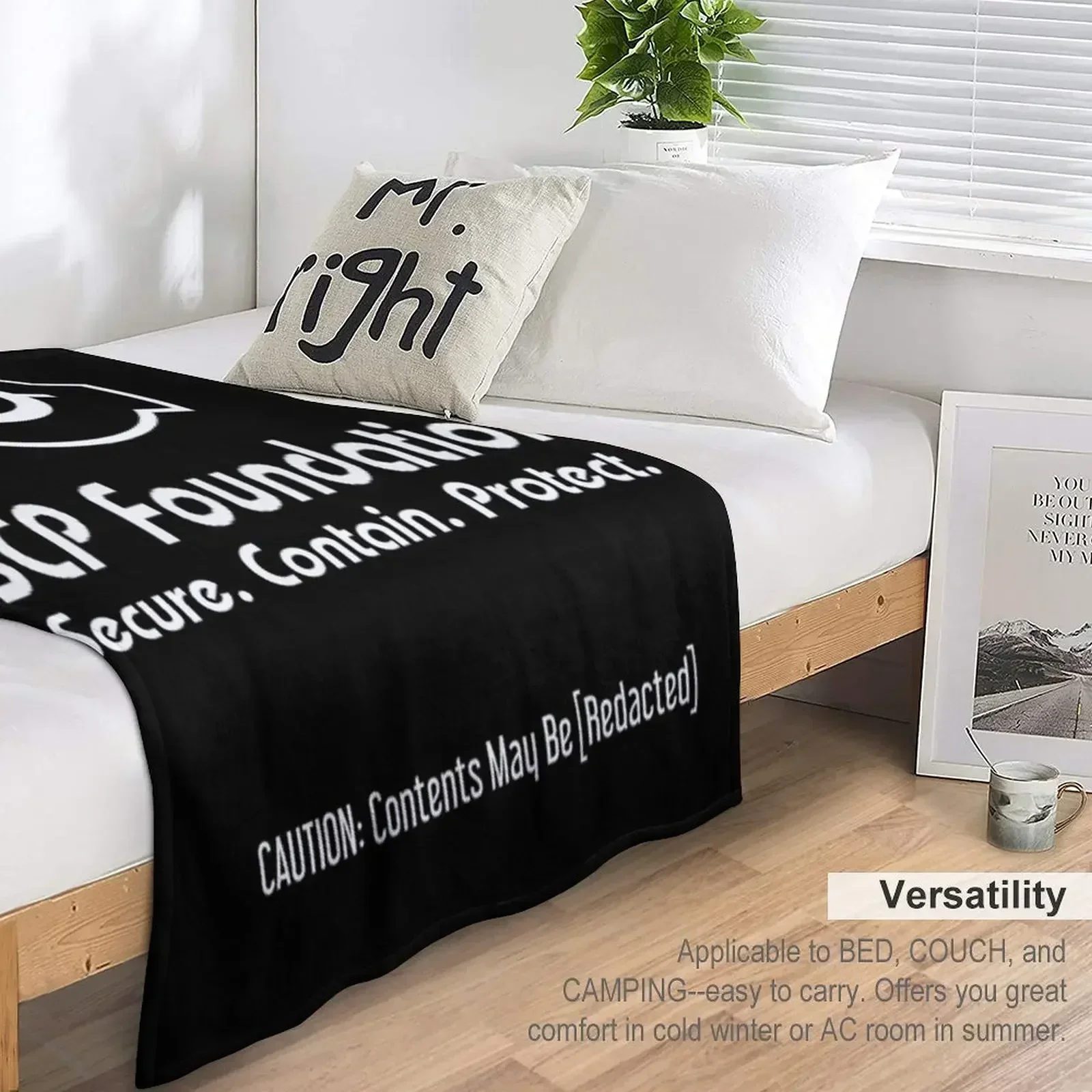 SCP Foundation: Contents May Be [Redacted] (Черный) Плед Декоративные диваны на диване Одеяла Retros