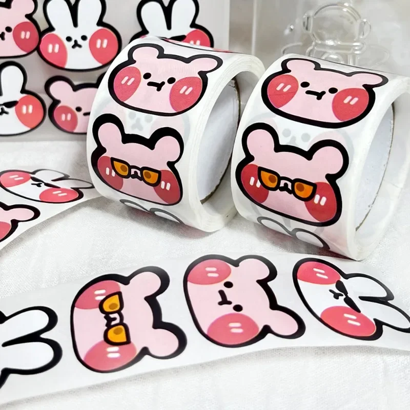 50-200 шт. наклейка с милым мультяшным кроликом и котом наклейки спасибо для