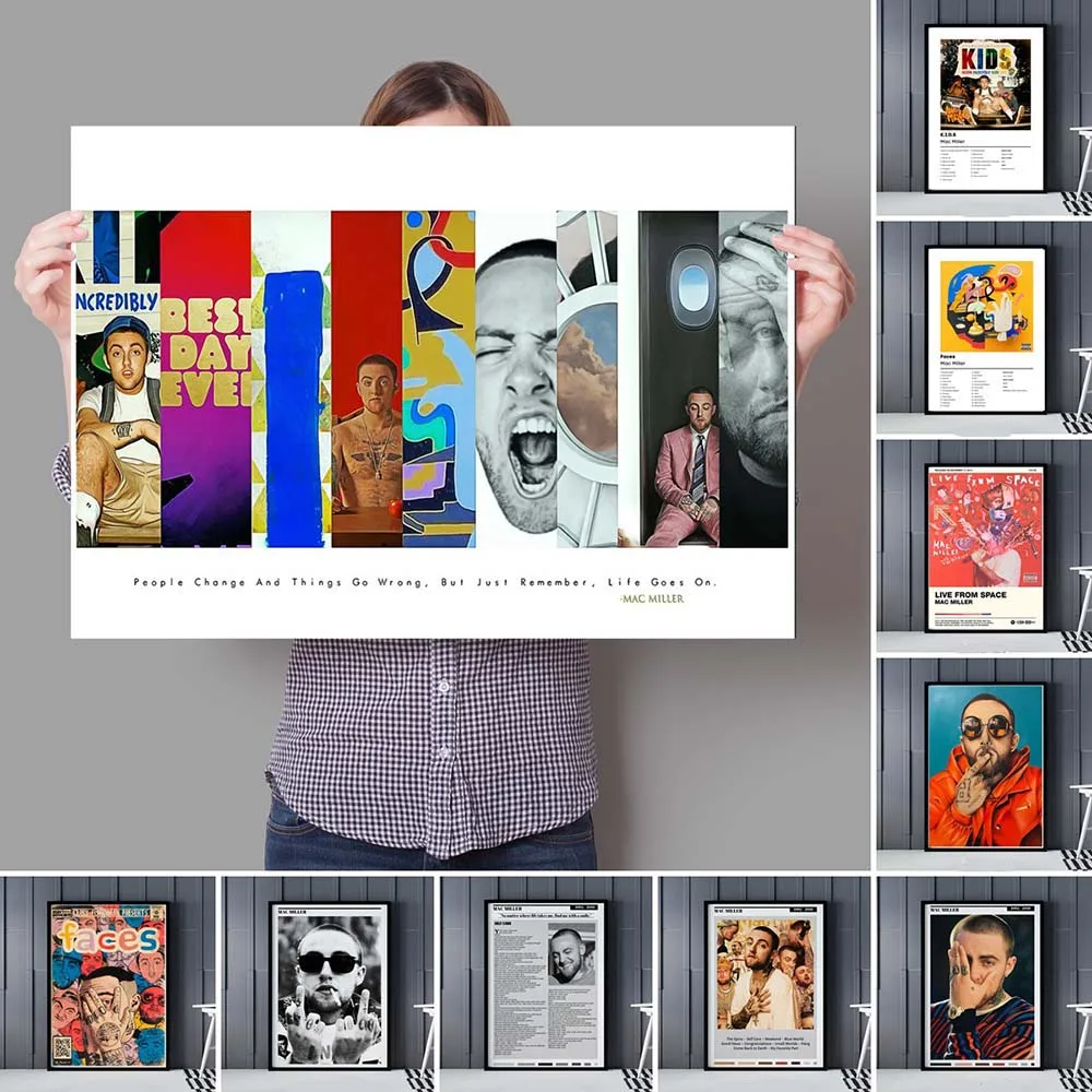 Плакат Mac Millers лица музыкальный альбом принты на холсте декоративная живопись