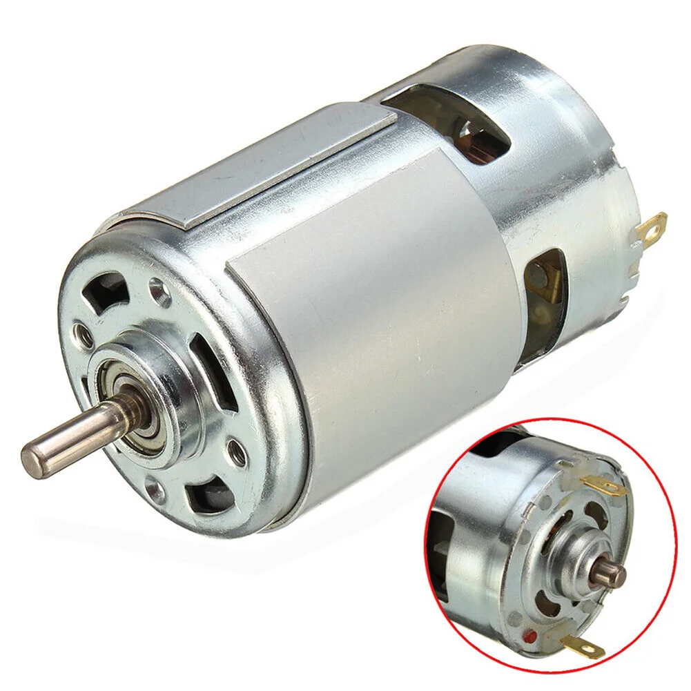 DC 775 Motor 12V-36V Electric Gear Motor High Torque 3500-9000RPM Low Noise Ball Bearing With Cooling Fan Electronic Components