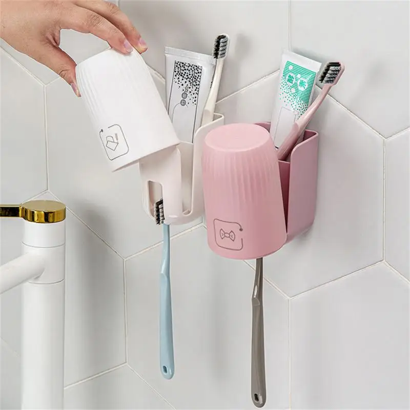 

Wall-mounted Toothbrush Holder Storage Strong Load-bearing Capacity Not Hurt The Wall Durable Firm And Reliable Coffee 1 Set