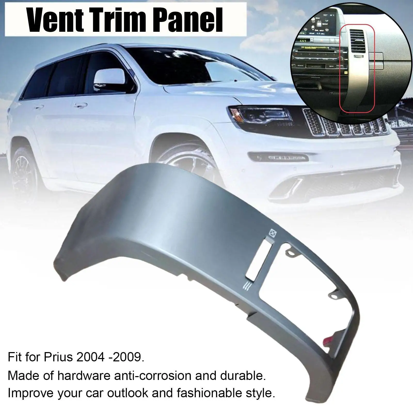 

Dashboard AC Heat Trim Dash Air Vent Outlet Panel Cover Decoration Fit for Toyota Prius 2009 2008 2007 2006 2005 2004
