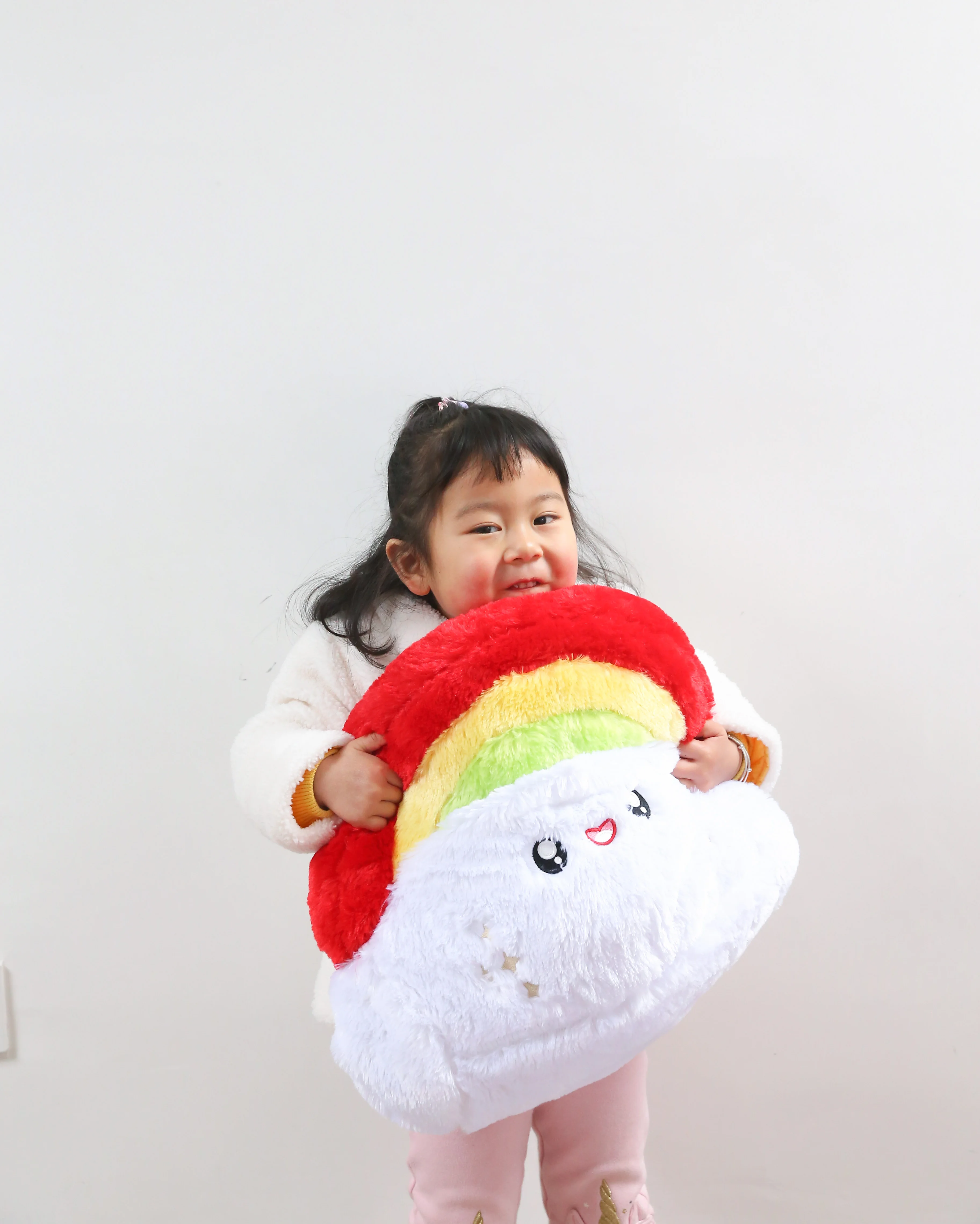 The Colours Of Rainbow Pillwo Plush Toy In One With Blanket 2 in 1 Clouds Car Sofa Cushion On Air Conditioning |