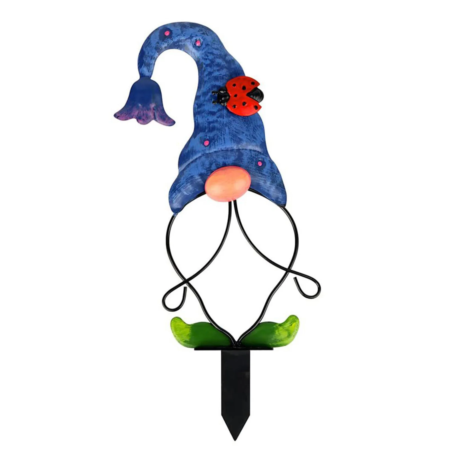 

Металлическая садовая стойка, декоративный гном, двор, искусство, наружная лужайка, сад, Фотофон