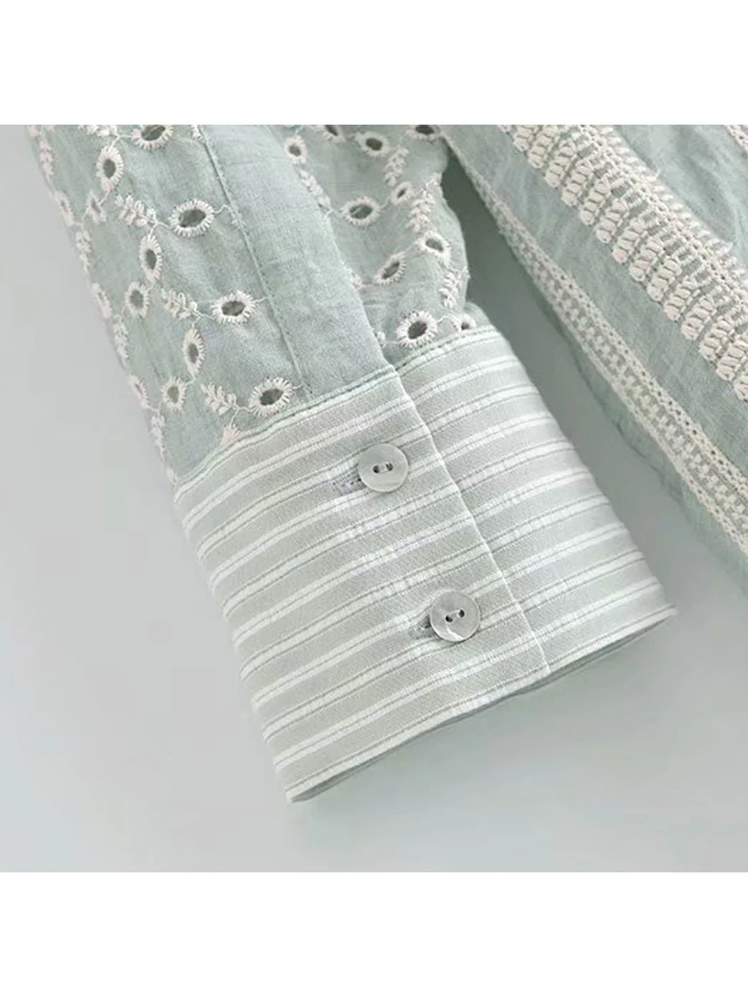 

Женская блузка с отложным воротником Jastie, длинная рубашка с вышивкой в стиле бохо, Повседневная рубашка с длинными рукавами и карманами