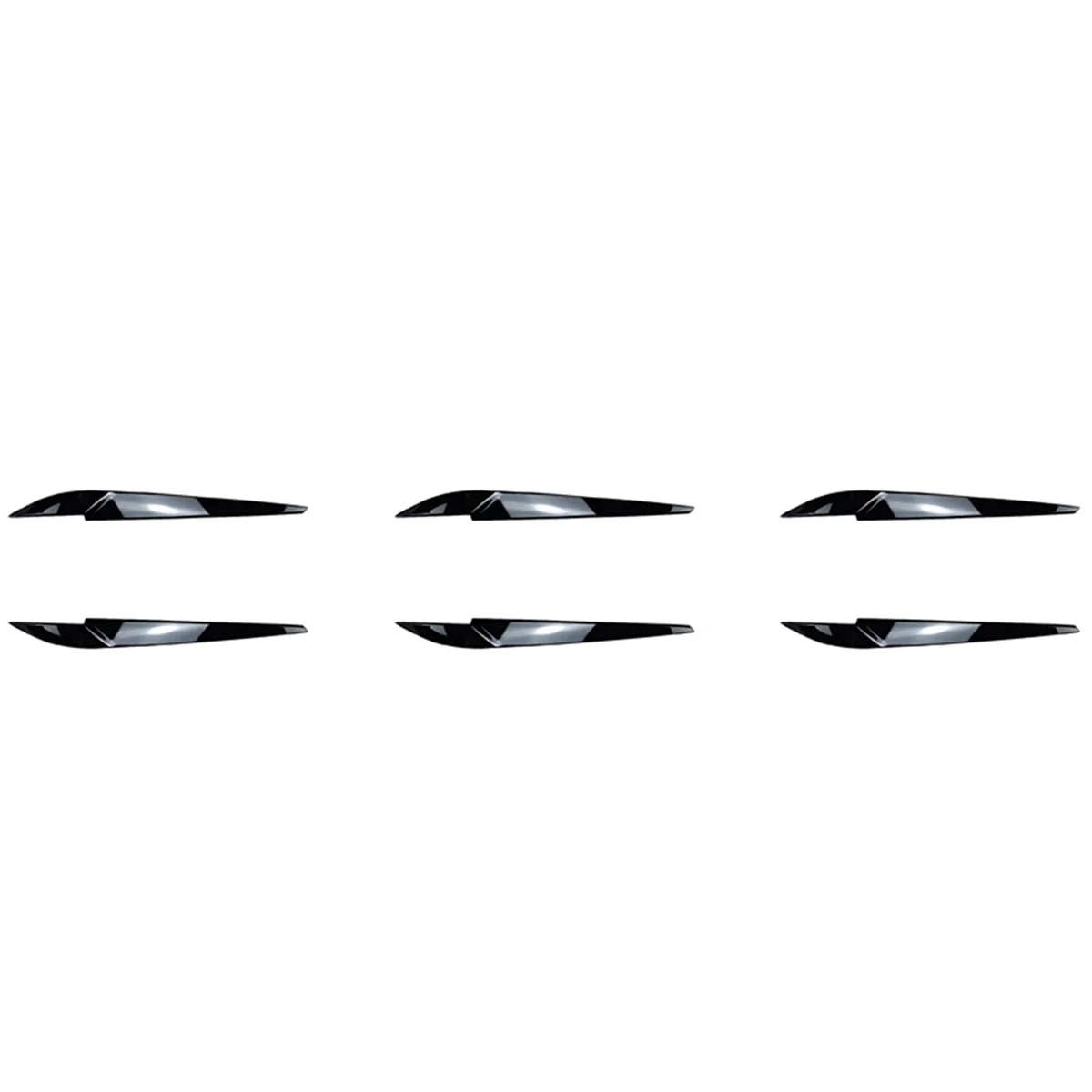 

6X Front Headlight Cover Head Light Lamp Eyelid Eyebrow Trim ABS for BMW X5 X6 F15 F16 2014-2018 Gloss Black
