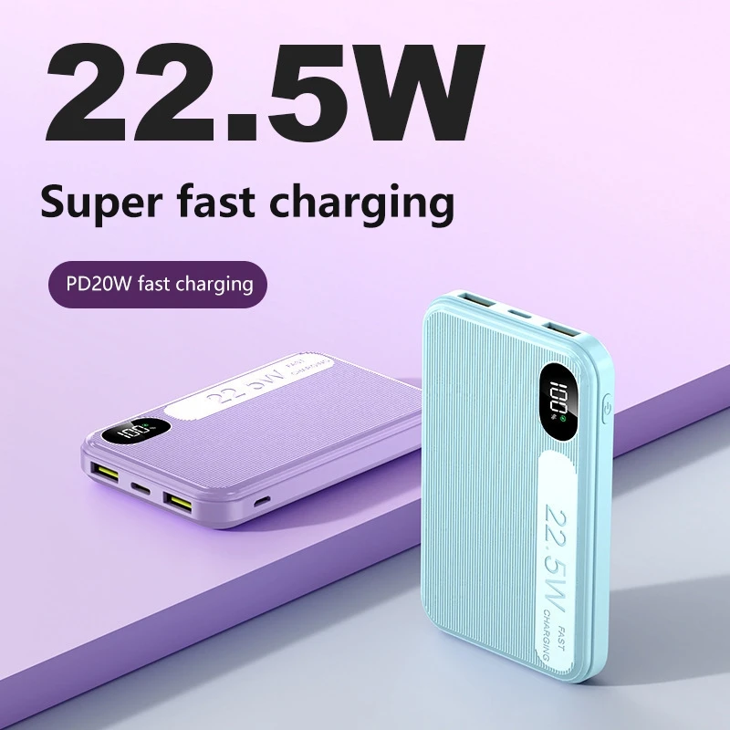 Фото 30000 мАч Power Bank Super 22,5 Вт, аккумулятор для быстрой зарядки, цифровой дисплей большой емкости для iPhone, Samsung, Huawei, Xiaomi 2026 №3