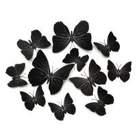 12pvc black decorative butterflies on the wall stickers home decor living room bedroom door sticker home decoration accessories