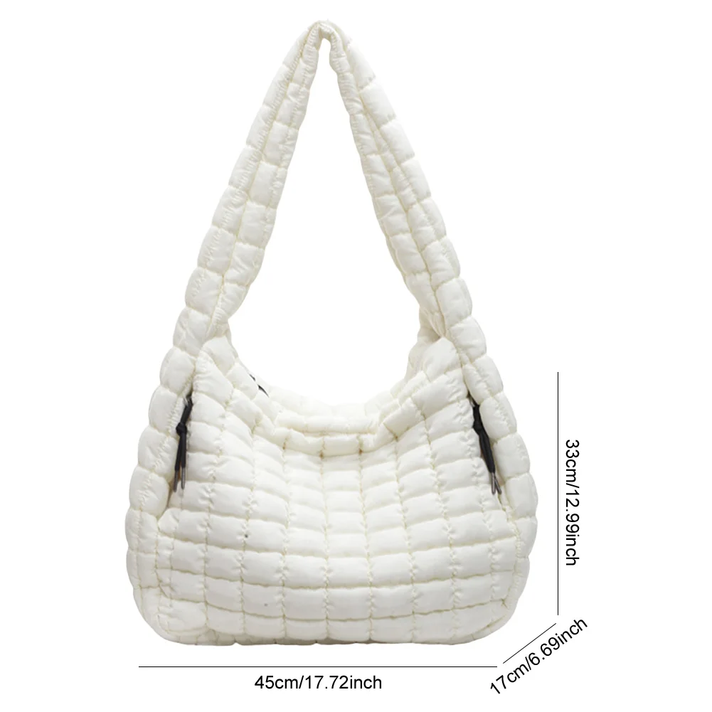 Стеганая сумка через плечо легкая сумка-тоут-пуховик большая мягкая пышная для