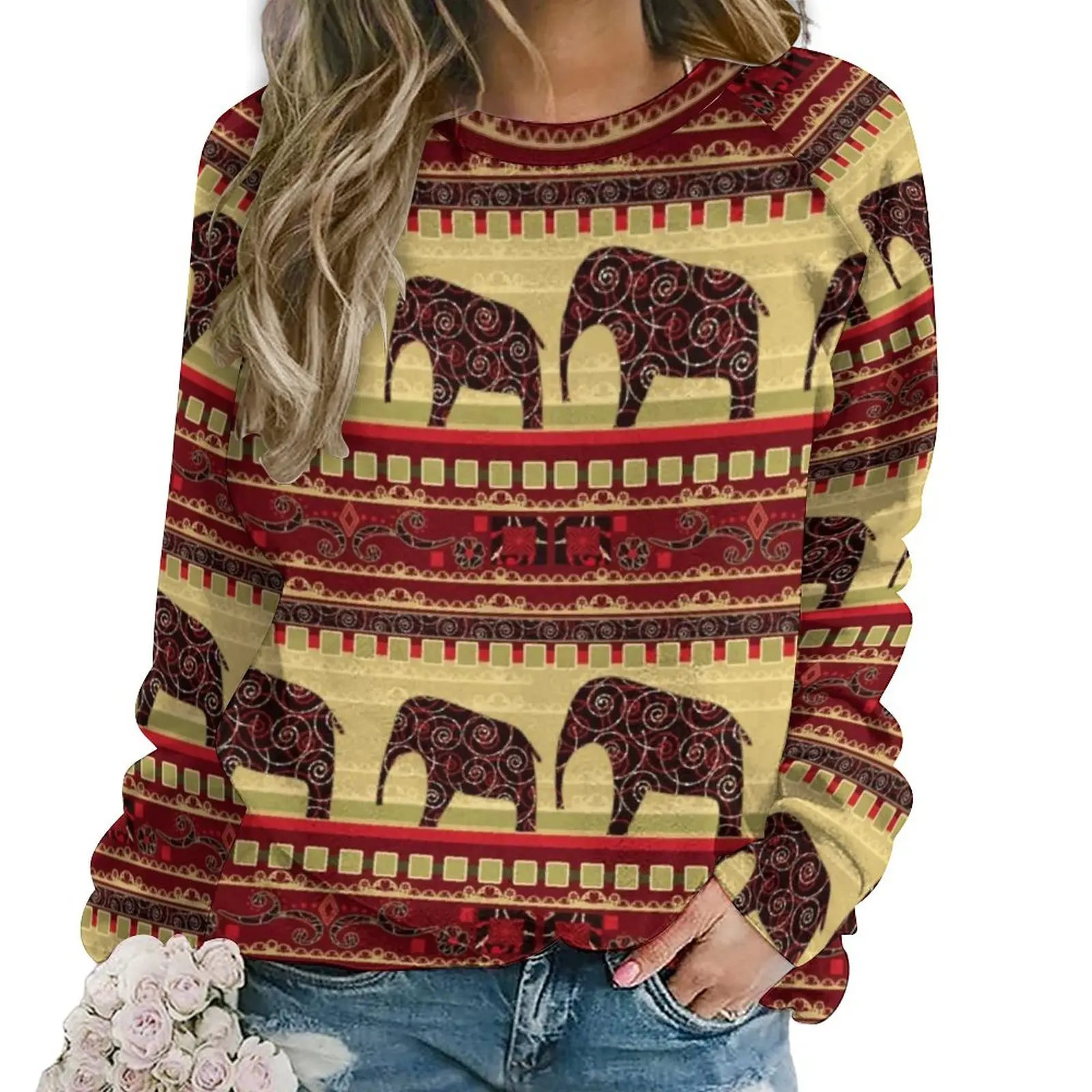 

Винтажные повседневные толстовки с изображением слона, зимняя художественная толстовка с Африканским принтом Y2k, женские толстовки большого размера с длинным рукавом в стиле Харадзюку, на заказ