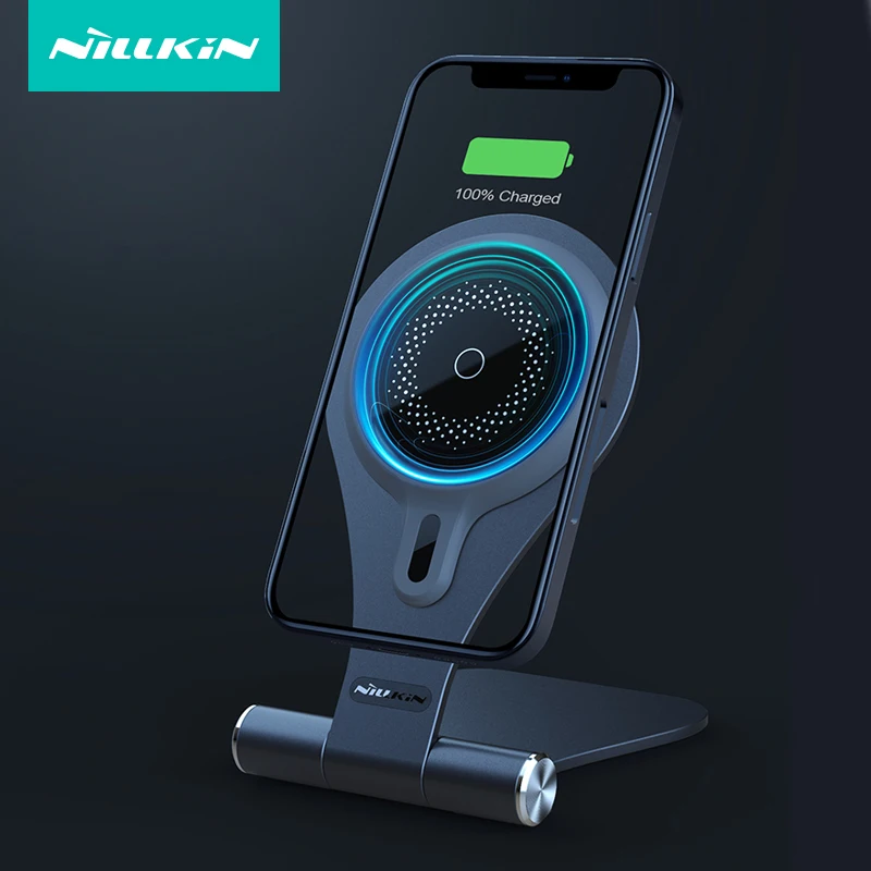 Зарядное устройство Nillkin, для iPhone 14 Pro Max, 15 Вт, магнитное, беспроводное, быстрая зарядка, подставка, держатель для телефона, для Magsafe