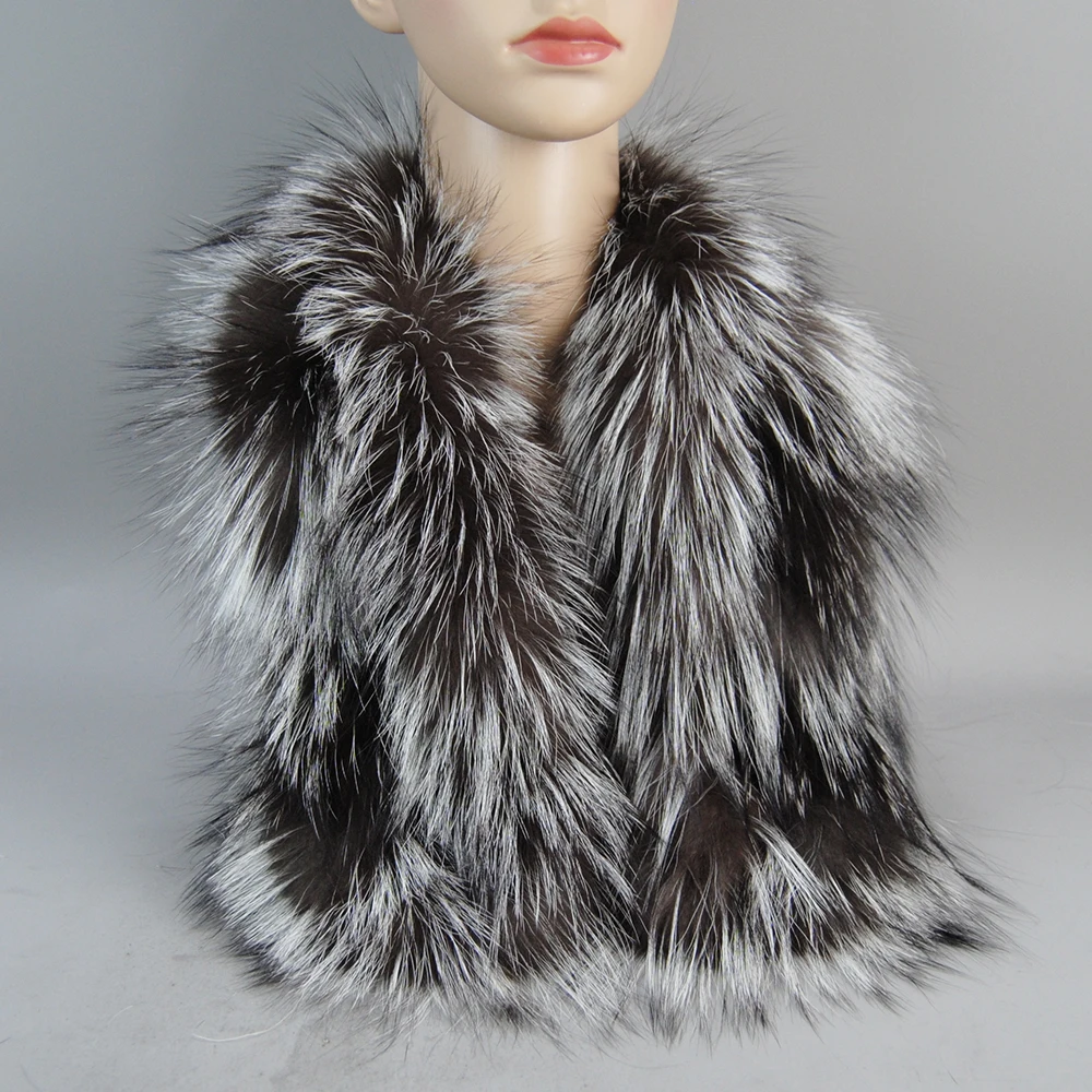 Новый стиль женский шарф из натурального лисьего меха для девочек зимний теплый