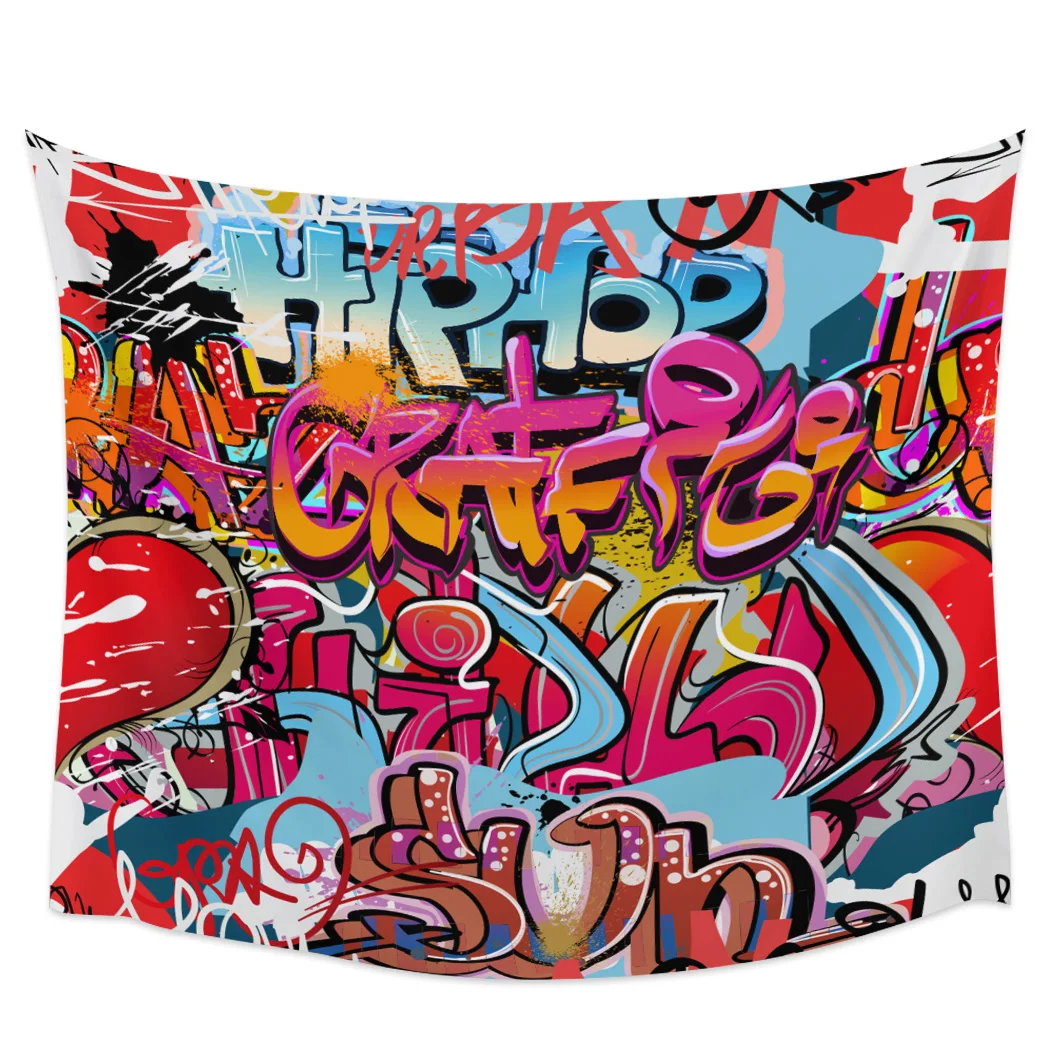 

Граффити настенный Красочный Печатный Большой гобелен хиппи настенная подвеска Искусство Декор для комнаты эстетические коврики простыня...