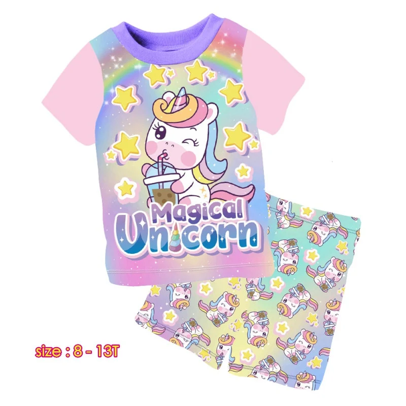 

wholesale Girls boys Cartoon Princess pajamas for Shorts 8-13Y (6sets/lot)