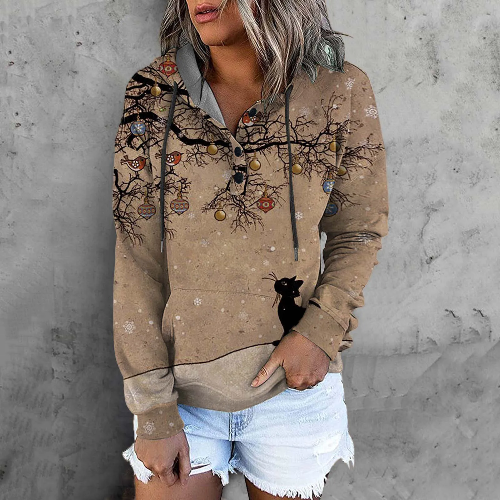 

Non Positioning Print Womens Casual Hoodies Pullover Tops Drawstring Women Zip up Lightweight Hoodie Zip up Long Hoodie Women