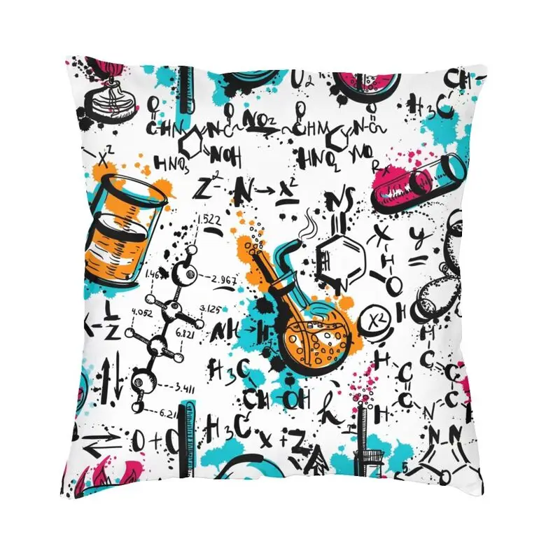 

Old Chemistry Laboratory With Tubes And Formulas Cushion Cover 45x45cm Vintage Science Soft Luxury Pillow Case Decoration Salon