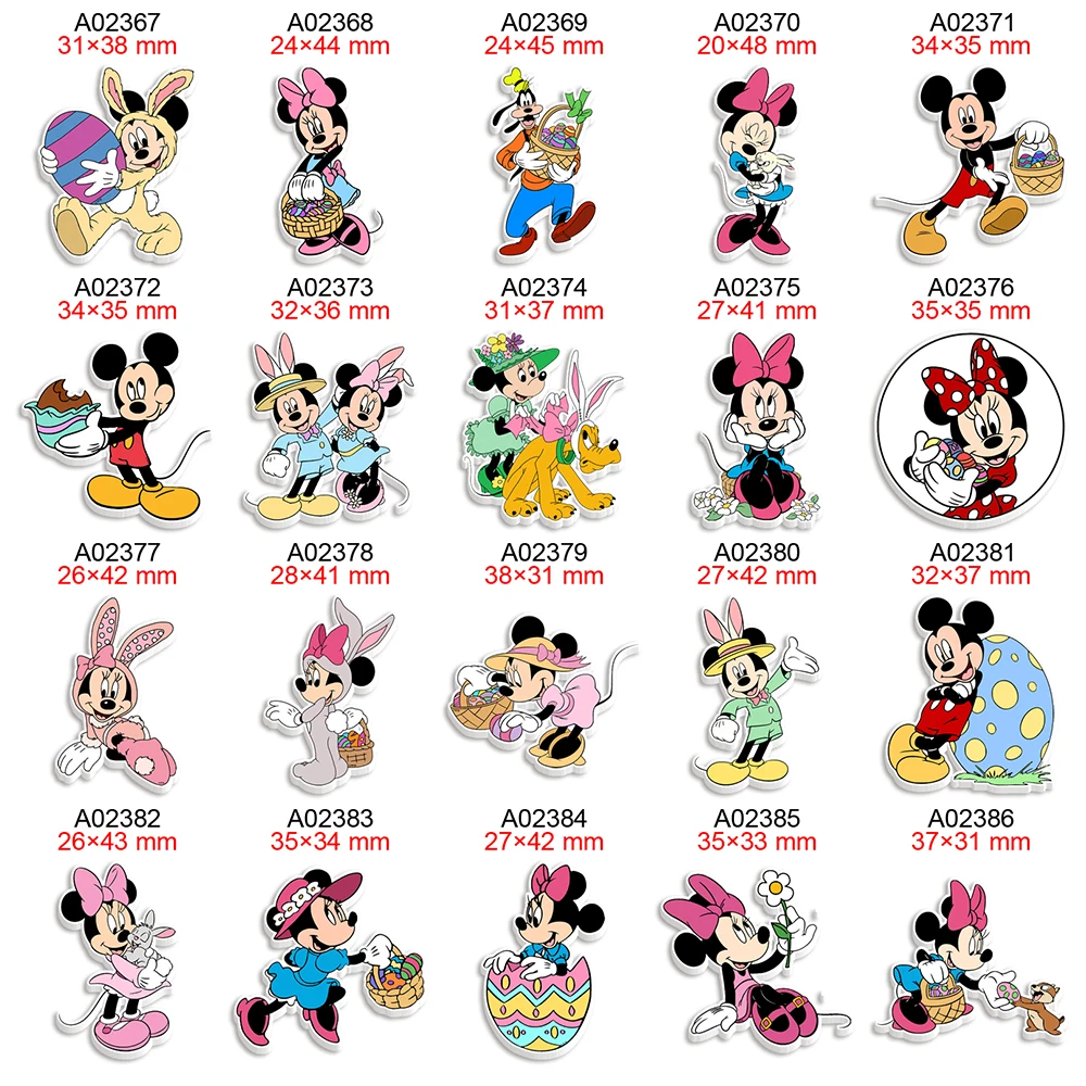 

Easter's Day Printed Disney Mickey Mouse Planar Resin Flatback Cabochon for DIY Bows Keychain Craft Supplies Handmade Material