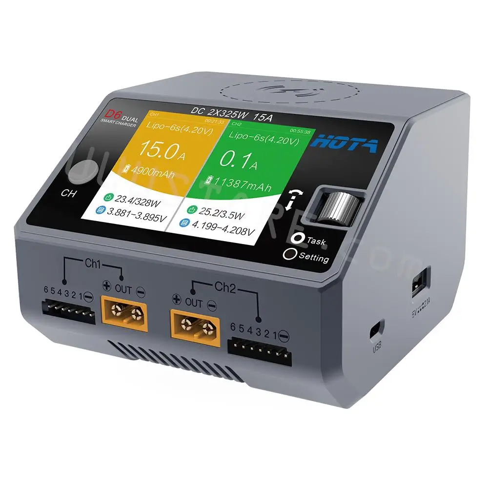 HOTA D6 DC 650 Вт 15 а двухканальный аккумулятор LiPo умное зарядное устройство Dis зарядное устройство для 1-6S Lipo батарея FPV модель запасная деталь для радиоуправляемого дрона