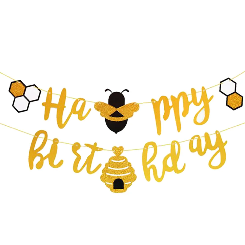 

Banner Birthday Party Hanging Flag String Decor Props Decorations Booth Photo Baby 1St Decorative Garland Bunting Highchair