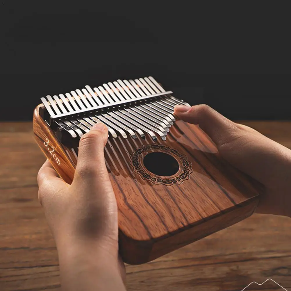 

21 Keys Kalimba Mahogany Wood Thumb Finger Piano African Musical Percussion Sheet Music Mbira Instrument with Tool Sanza Tu T4D4