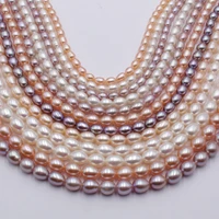 new arrival 2 9mm bright light rice shaped natural freshwater cultured pearls handmade diy semi finished jewelry material