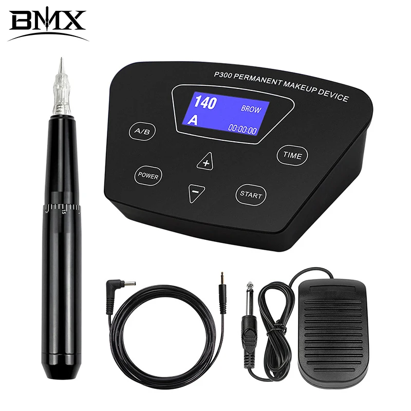 

BMX Permanent Makeup Machine Digital Tattoo Machine Pen Kits with pedal dermografo for Eyebrow Eyeliner Lip
