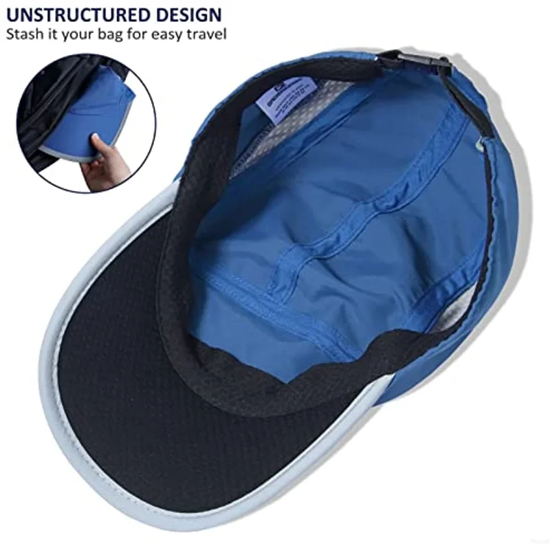 【GADIEMKENSD】Unstructured Hats Reflective Brim UPF 50+ Outdoor Caps for Women tennis Cap