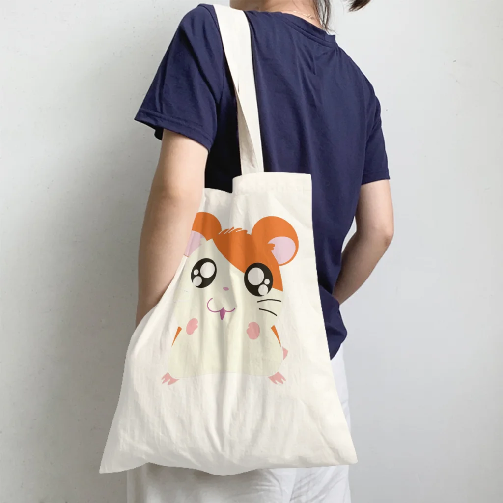 

HamtaroHandbag Kawaii Hamster Tiny Animal Shoulder Canvas Bag Adults Storage Pocket Travel Shopper HandBag Kawaii Pouch Tote Bag