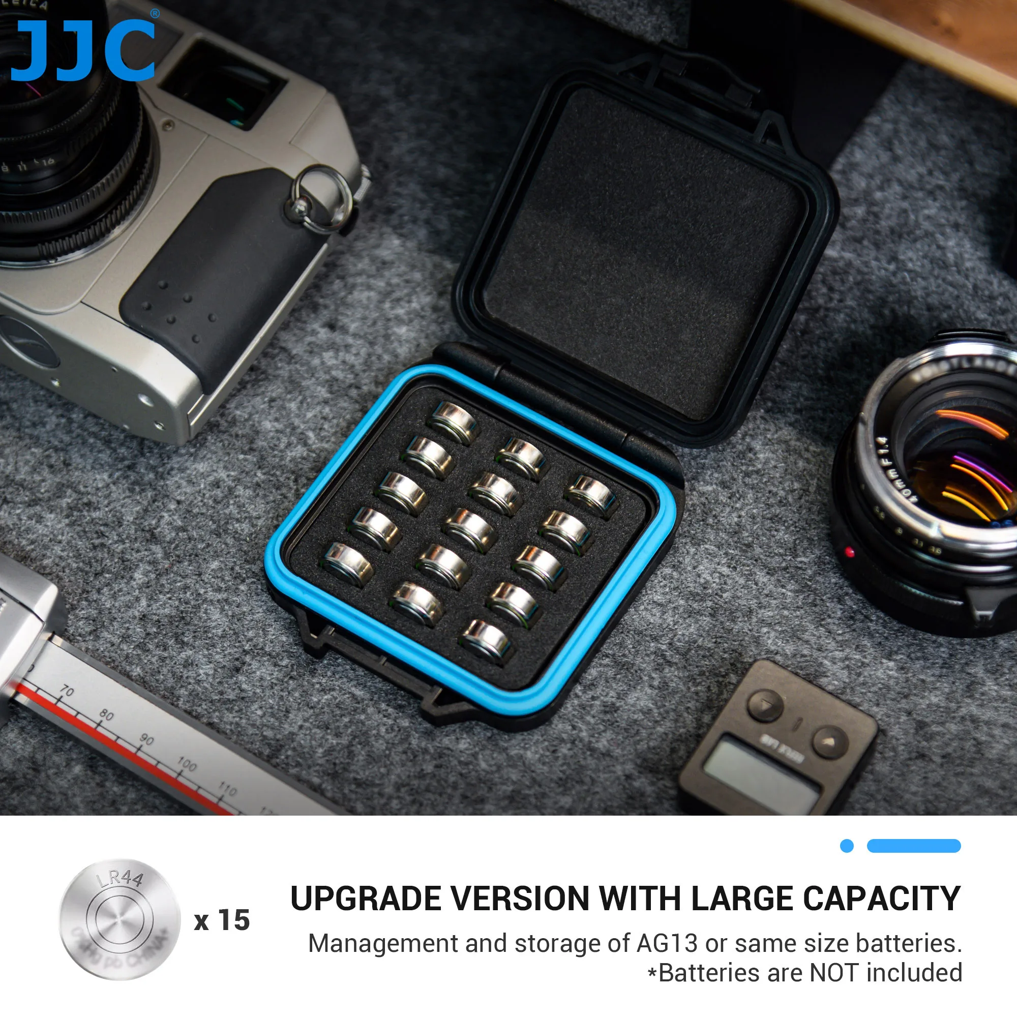 JJC 15 слотов элемент батареи аккумулятор для LR44/ AG13/ V13GA/ A76/ L1154/ 357/ 303/ SR44/ SG13/ SR44SW/ SR44W