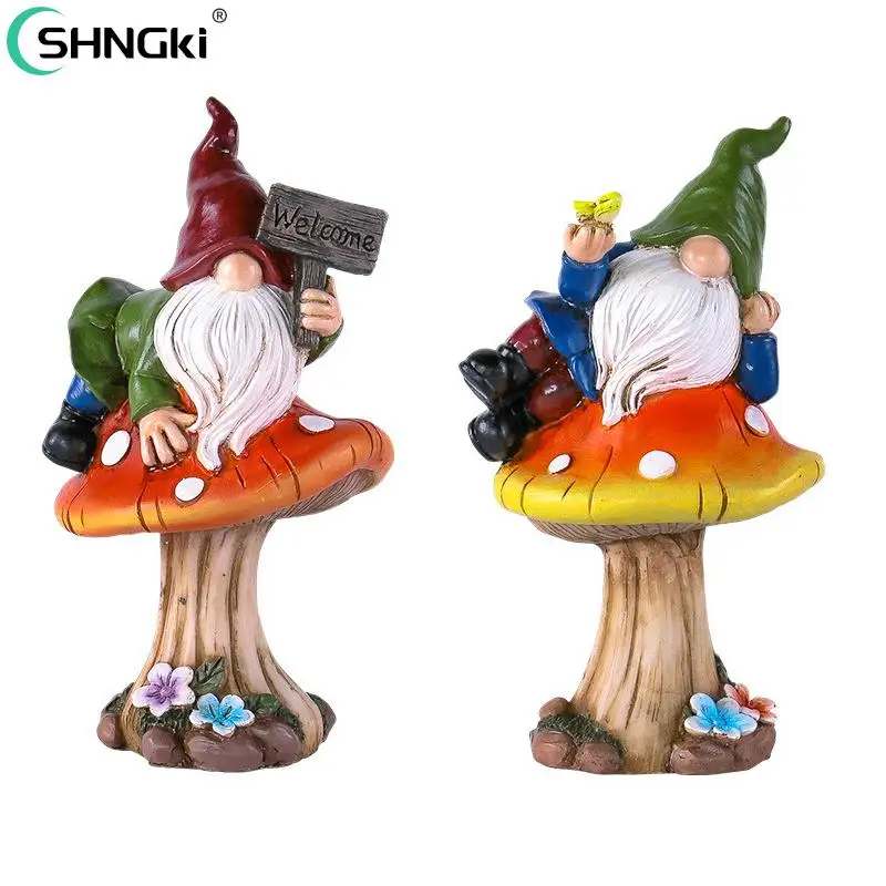 Fairy Garden Drunk Gnomes Miniature Ornaments Set Mini Elf Figure Resin Dwarf Statues Micro Landscape Outdoor Figurine Ornament