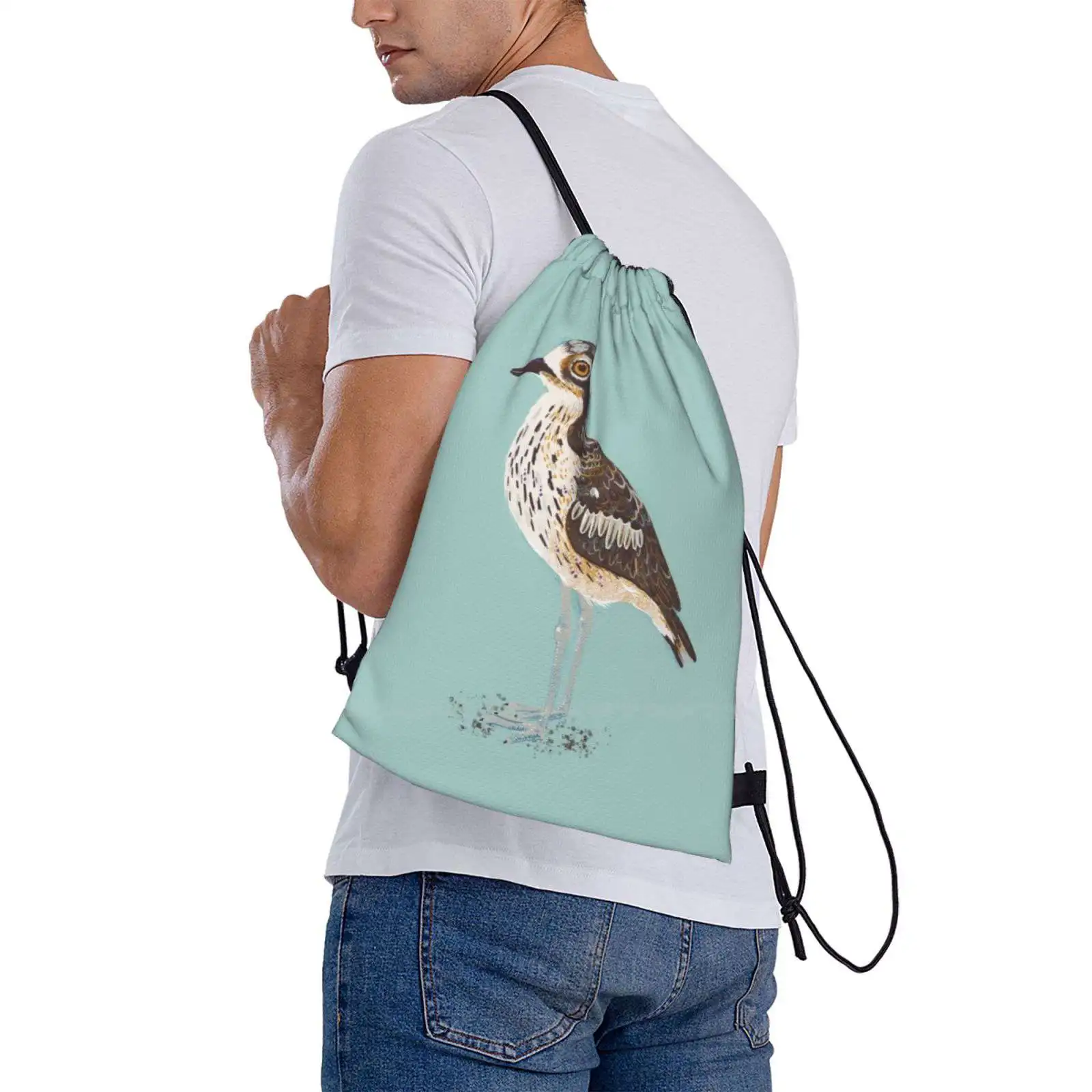 Bush Stone Curlew-Австралийская птица на цвет морской волны студенческий рюкзак для