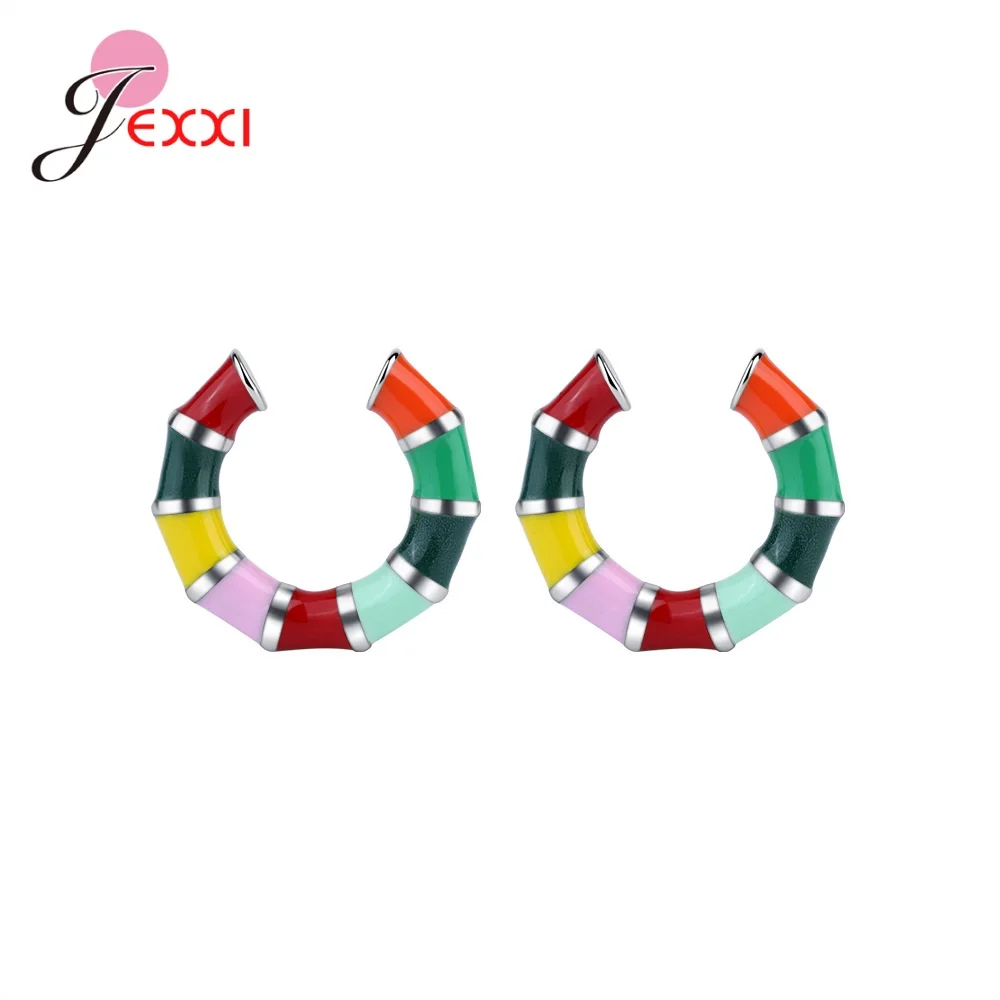 

Милые модные красочные серьги-кольца из стерлингового серебра 925 пробы, Новое поступление 2023, ювелирные изделия, Лидер продаж, подарок на де...