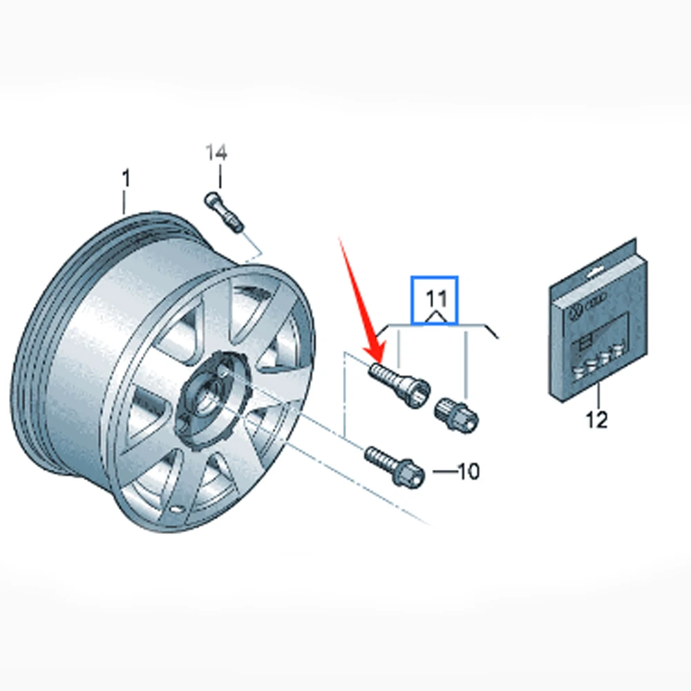 4 шт. шины для VW Passat Golf Audi A3 S3 A4Q A6Q A6 A8 A8Q 8D0601139