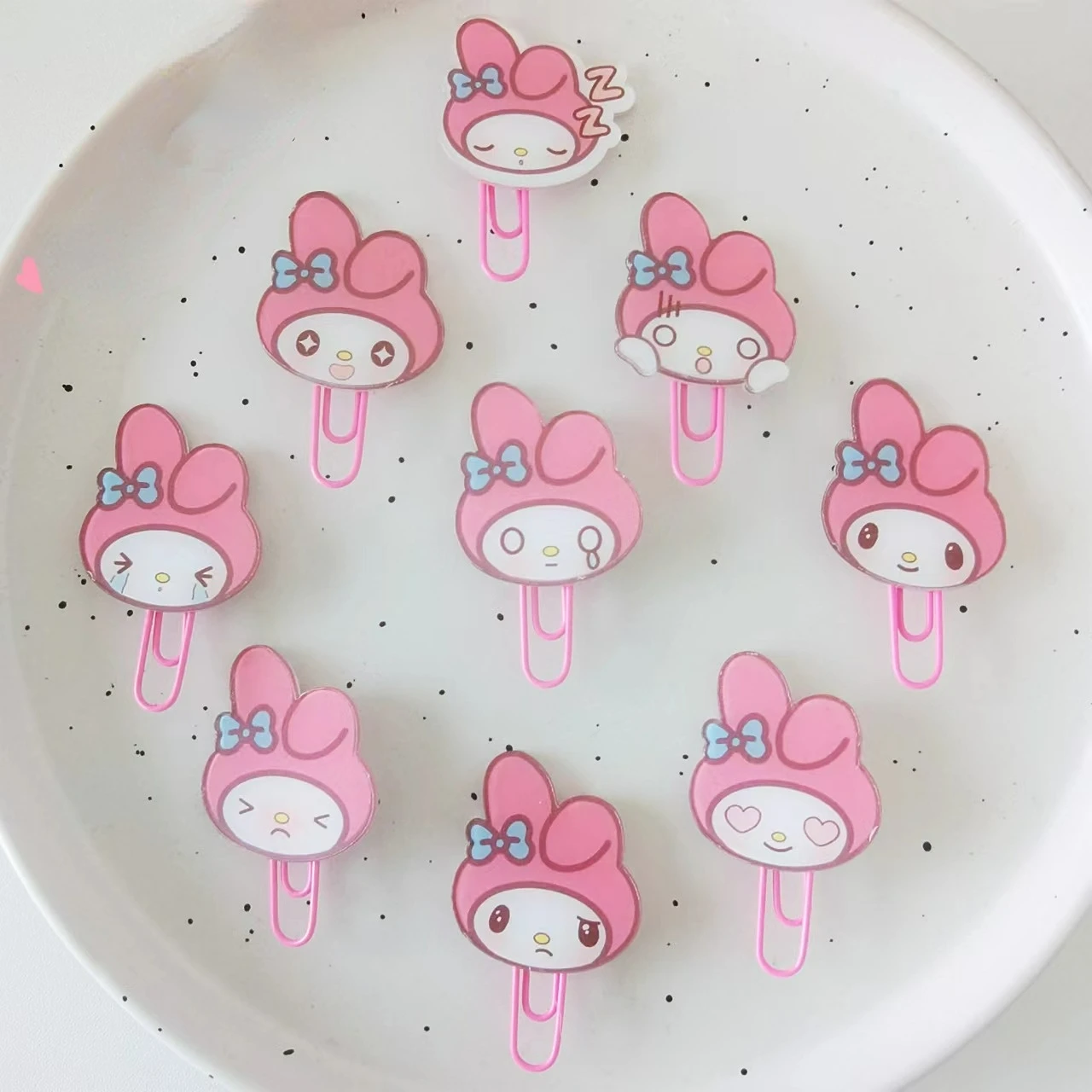 

5pcs Kawaii Sanrio Paper Clip My Melody Pink Cartoon Day Series Kawaii Paper Clip Bookmark Hand Account Clip Anime Gift