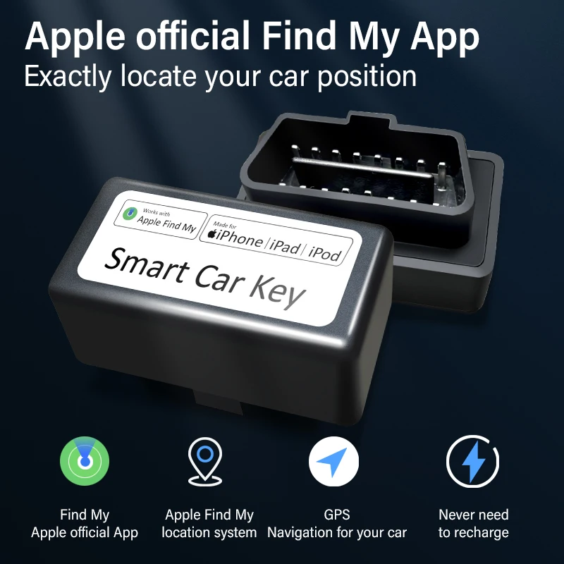 

Автомобильный GPS-локатор OBD работает с Apple Find My APP, быстрая установка, смарт-трекер, устройство против потери, поиск глобальной позиции