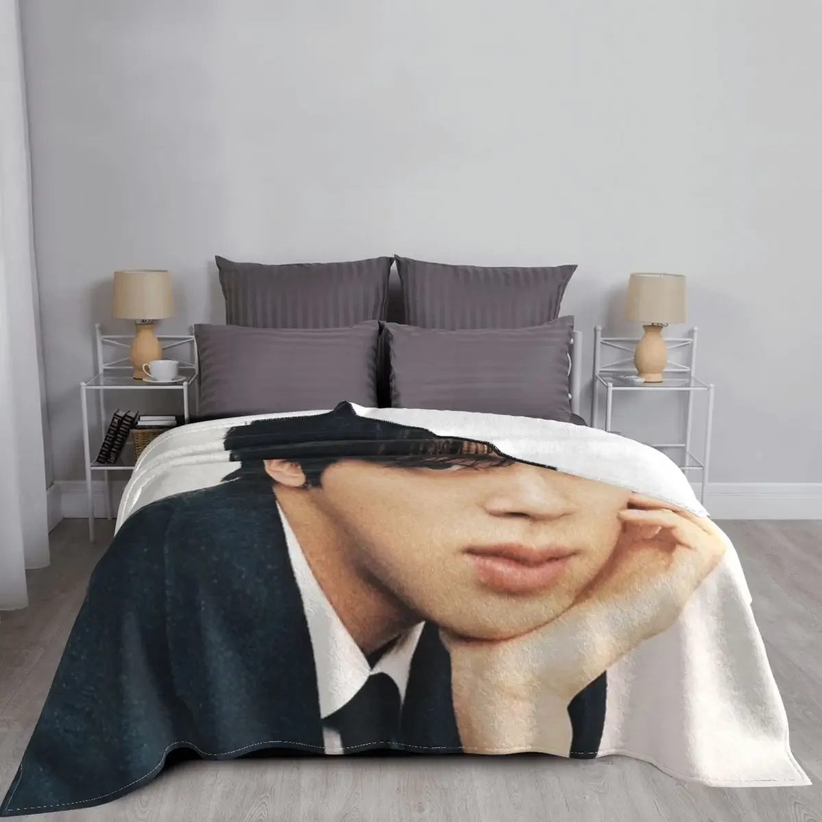 Зимнее милое многофункциональное супер мягкое покрывало Kim Seokjin для дивана