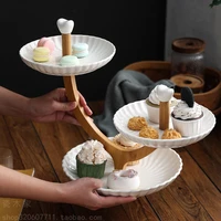 creative ceramic multi layer dinner plate birthday party snacks candy storage plate fruit plate home desktop decoration plate