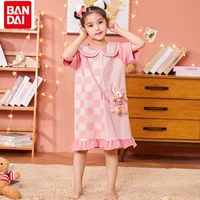 bandai new summer childrens clothing disney childrens nightdress girls summer clothing cute pink cotton linabell doll dress