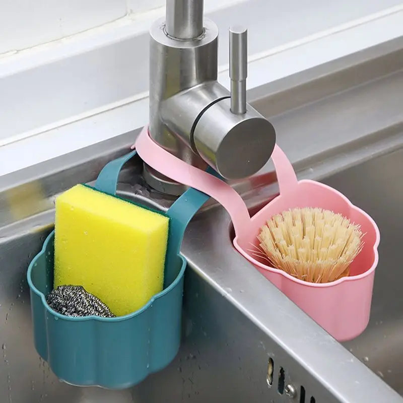 

Kitchen Sink Drain Rack Soap Sponge Holder Hanging Storage Basket for Bathroom Adjustable Faucet Holder Kitchen Accessories