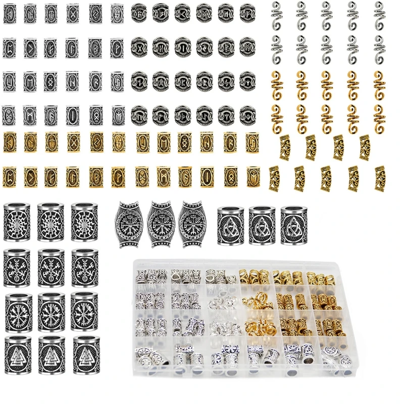 

2XPC Alloy Beard Jewelry Headdress Clips Hair Accessories for Faux Locs Braids Spring Twist Necklace Pendant DIY Jewelry